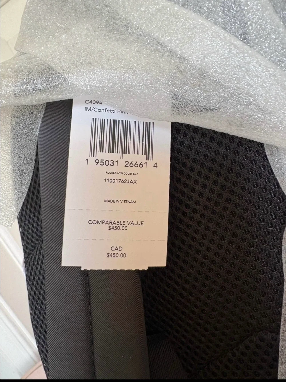 Coach court backpack with ruching confetti pink NWT